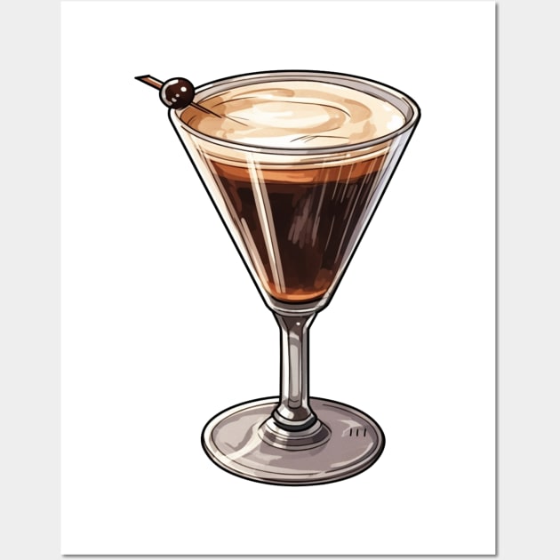 Espresso Martini Art Wall Art by Pastel Craft